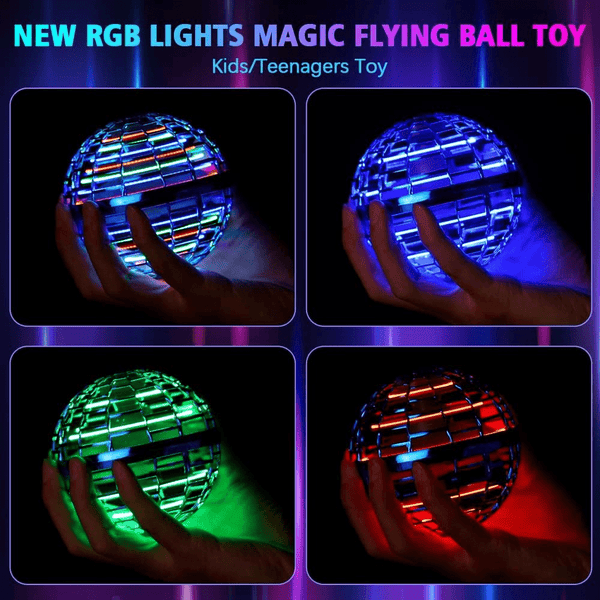 2 Pack Gyro Sphere Flying Spinners with Dynamic RGB Light