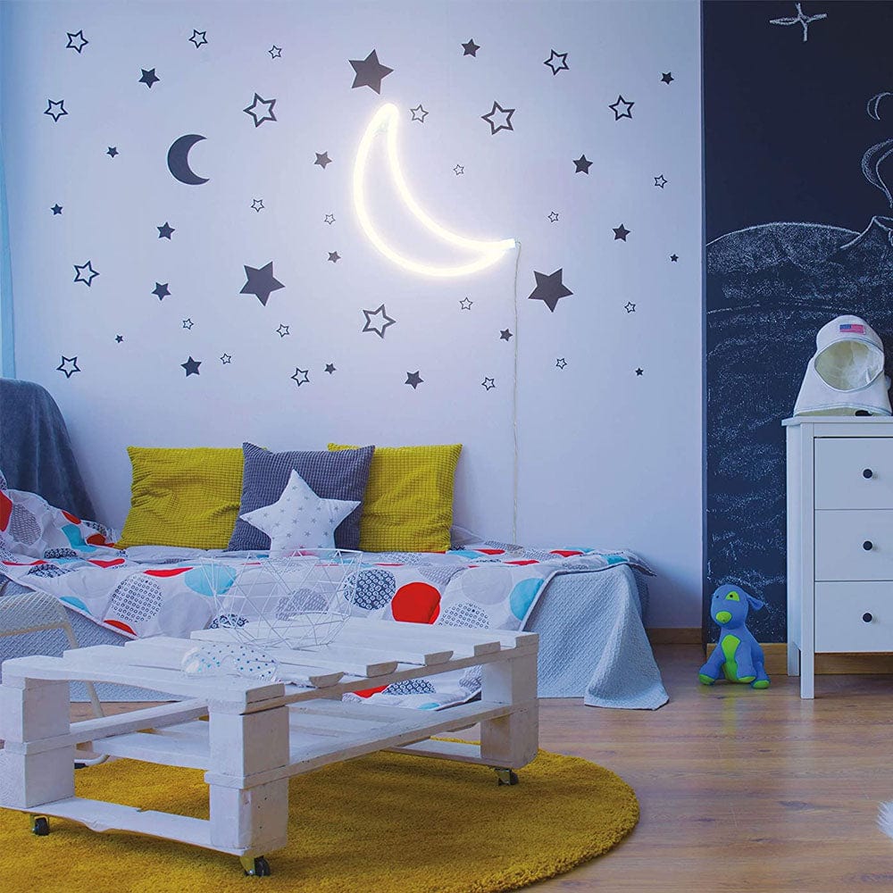 Half Moon Neon LED Hanging Wall Light