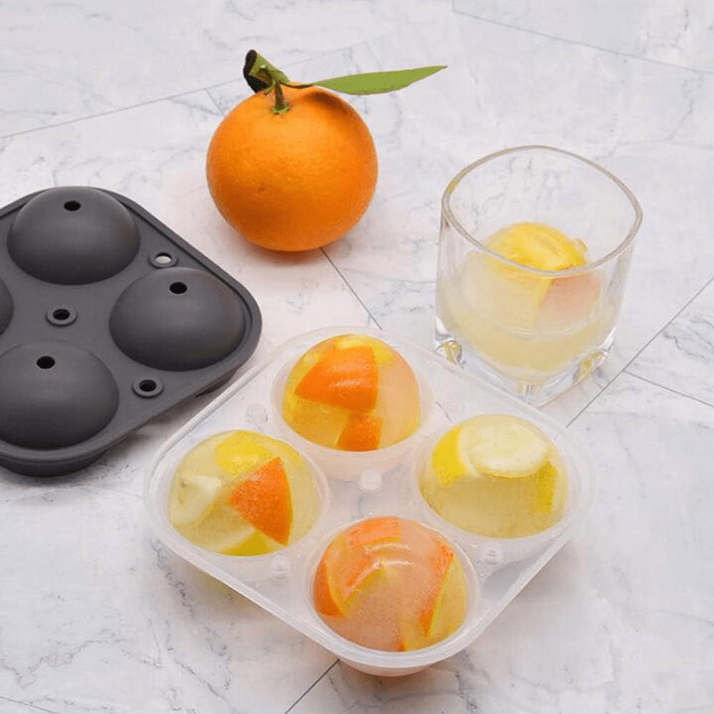 2 Pack Silicone Grade Ice Ball Maker & Tray