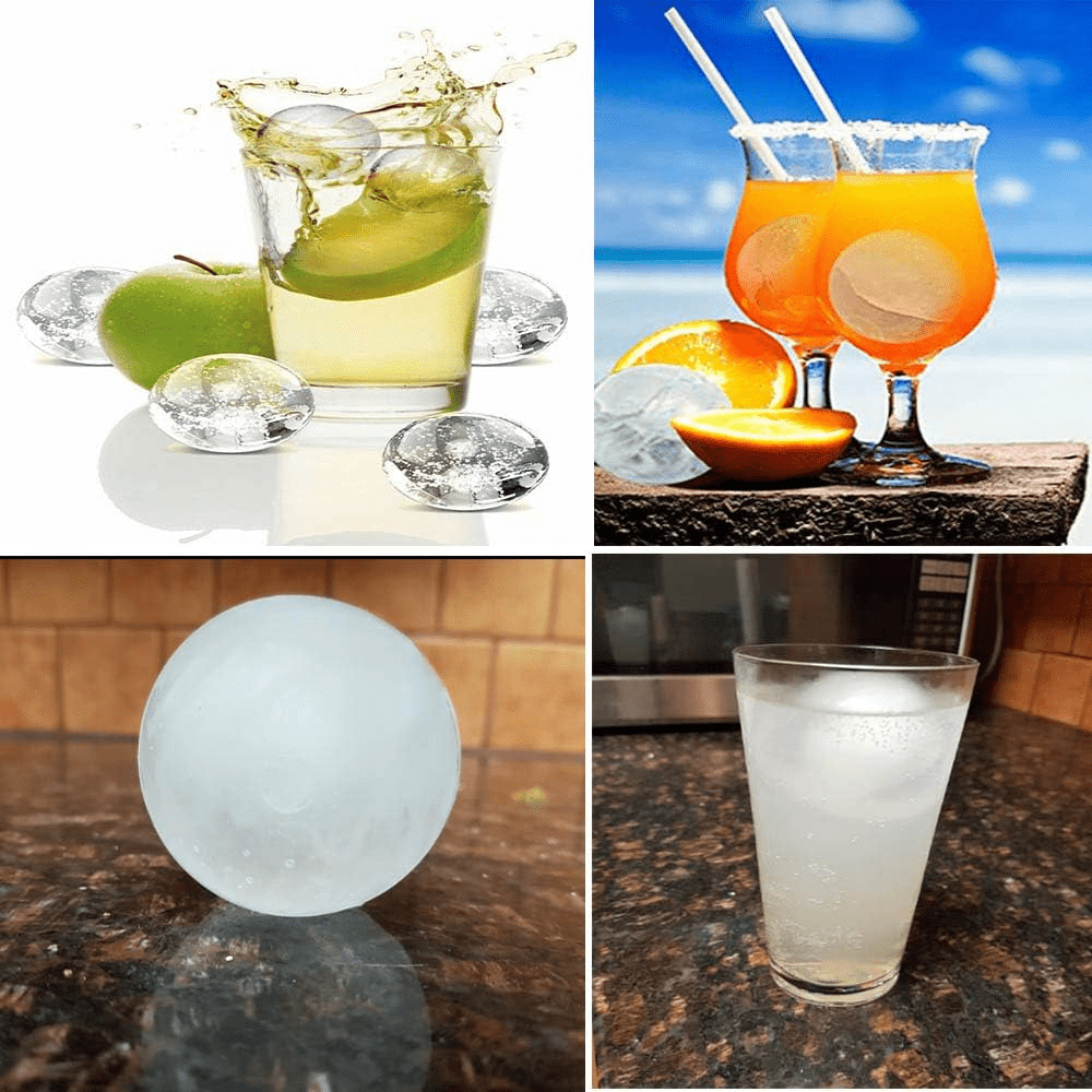 2 Pack Silicone Grade Ice Ball Maker & Tray