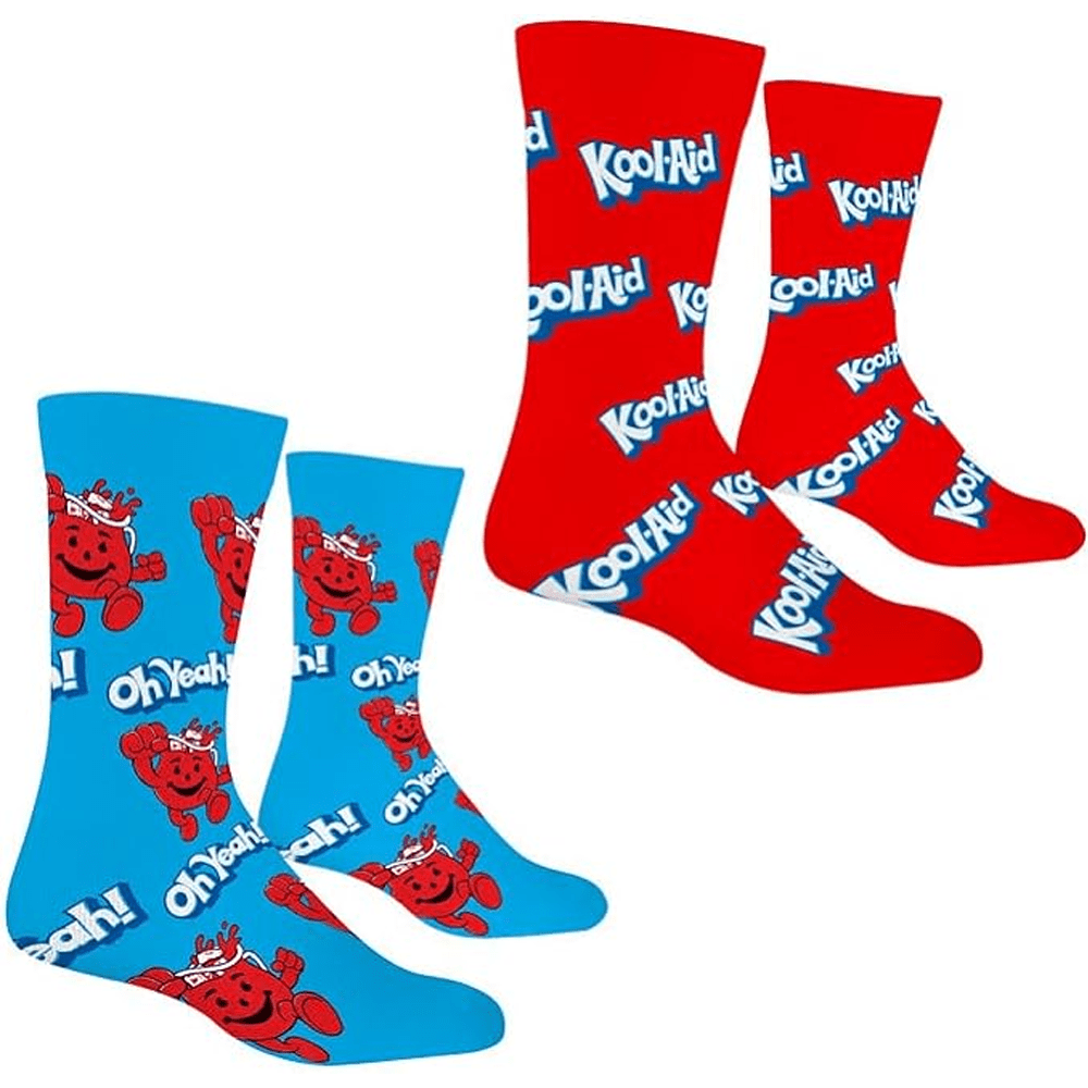 2 PAIRS KOOL-AID UNISEX LICENSED NOVELTY CREW SOCKS