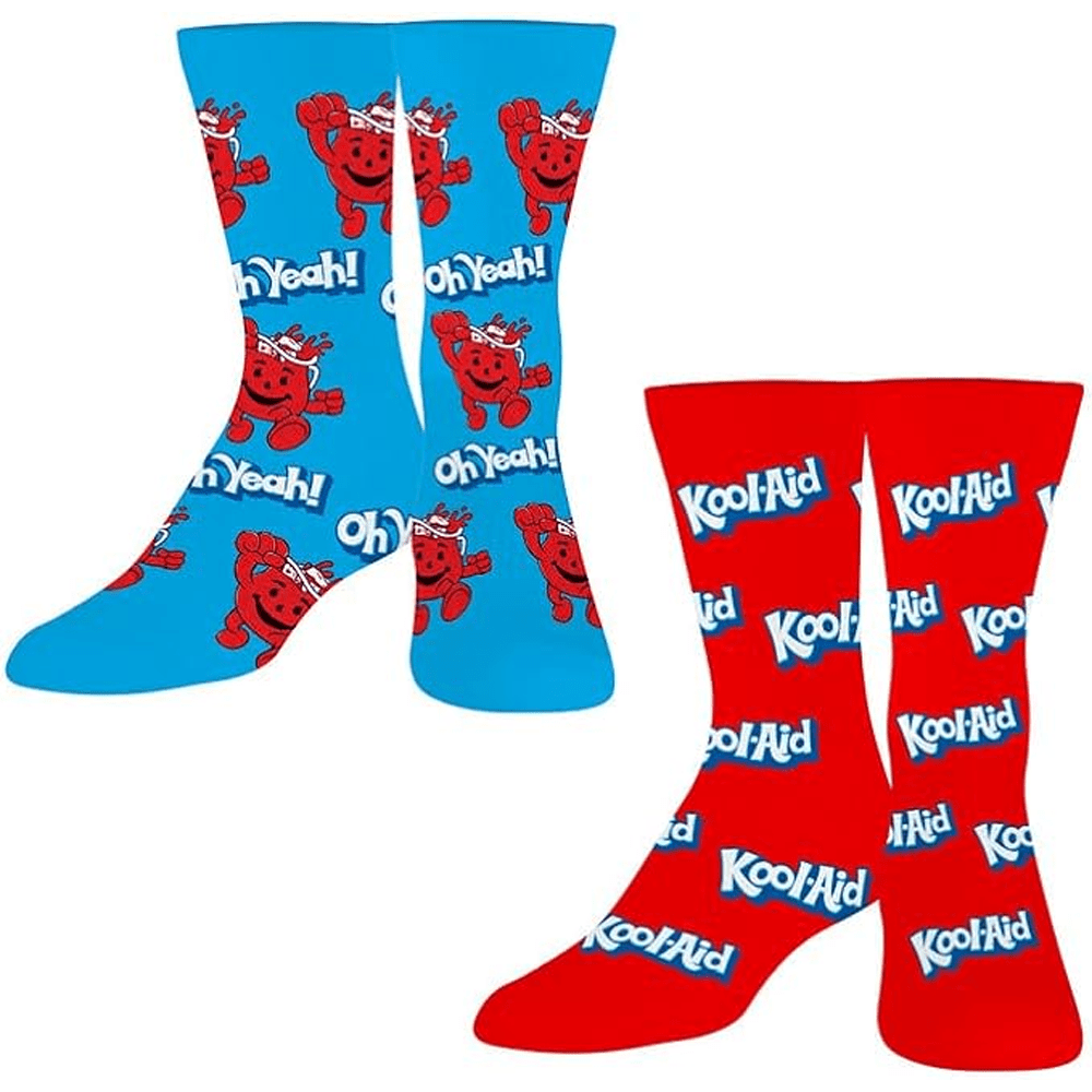 2 PAIRS KOOL-AID UNISEX LICENSED NOVELTY CREW SOCKS