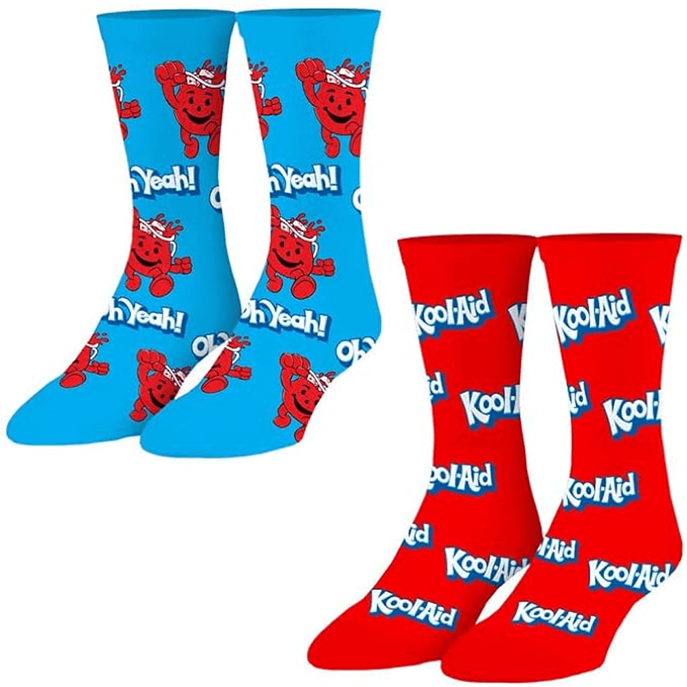 2 PAIRS KOOL-AID UNISEX LICENSED NOVELTY CREW SOCKS