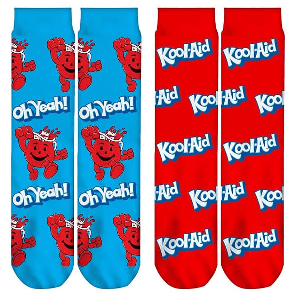 2 PAIRS KOOL-AID UNISEX LICENSED NOVELTY CREW SOCKS