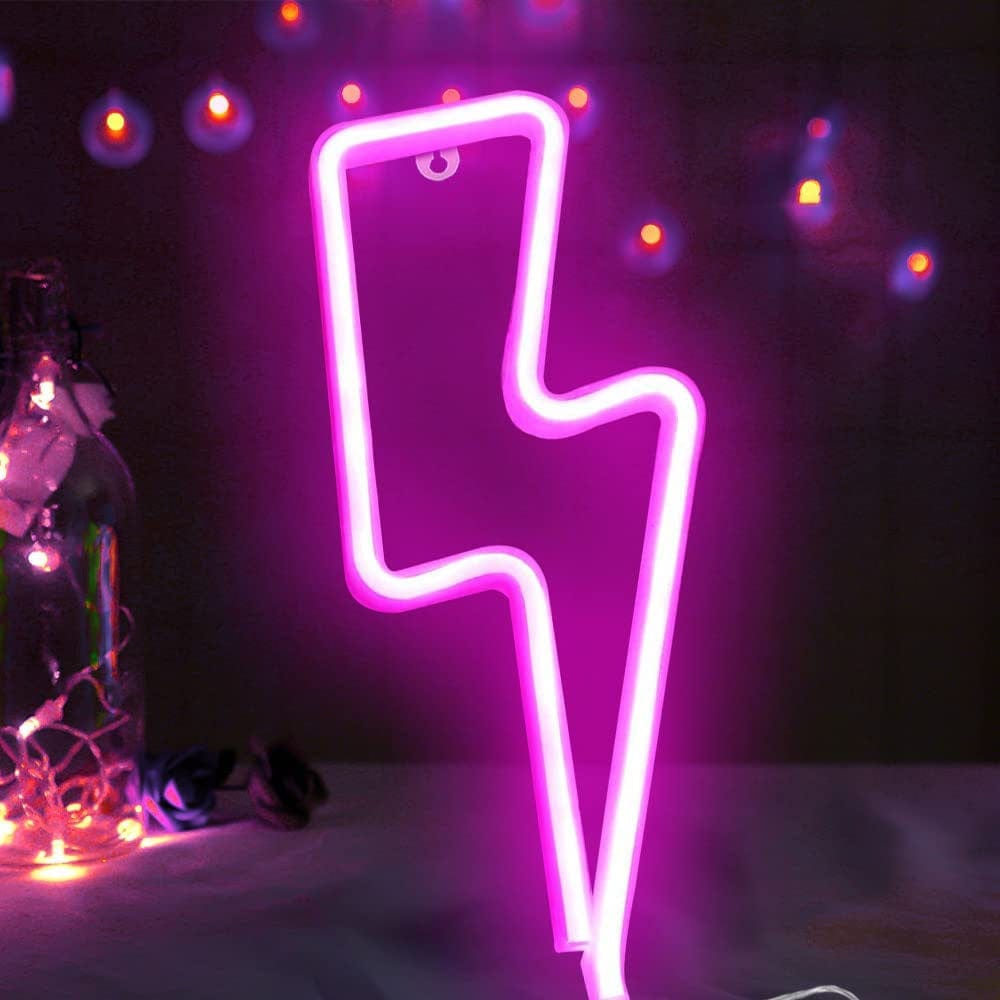 Pink Lightning Neon LED Wall Light