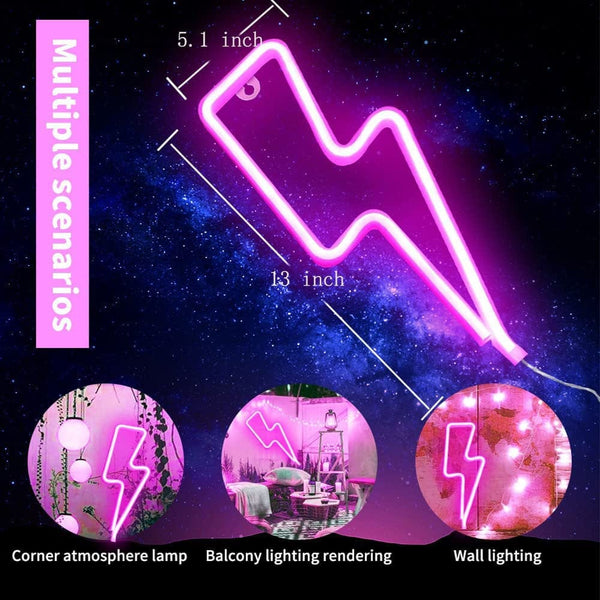 Pink Lightning Neon LED Wall Light