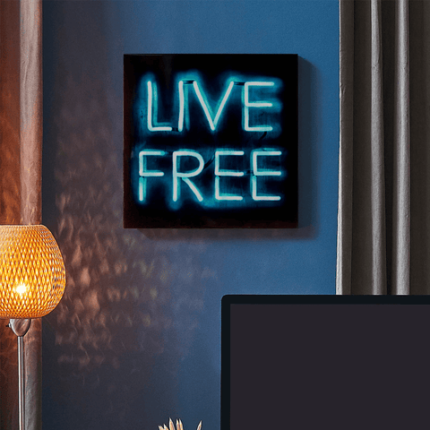 "LIVE FREE" Hanging Neon Wall Art