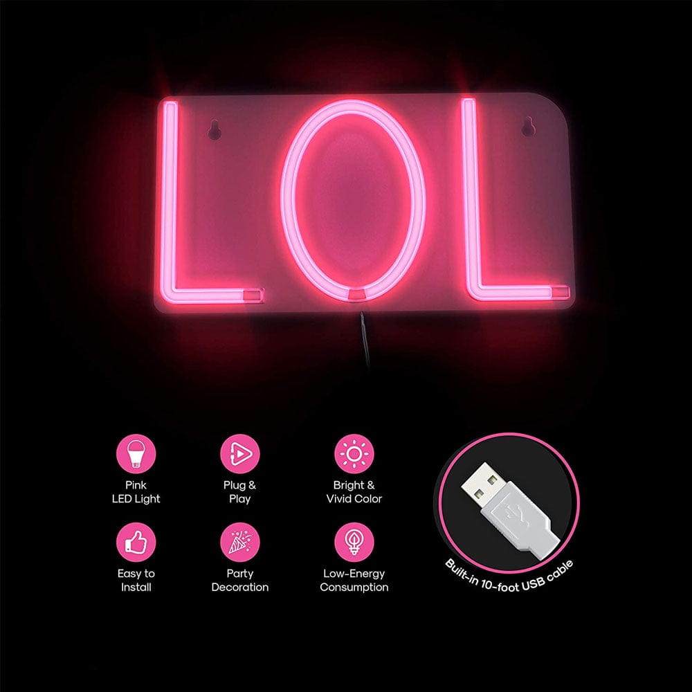 LOL Neon LED Wall Light