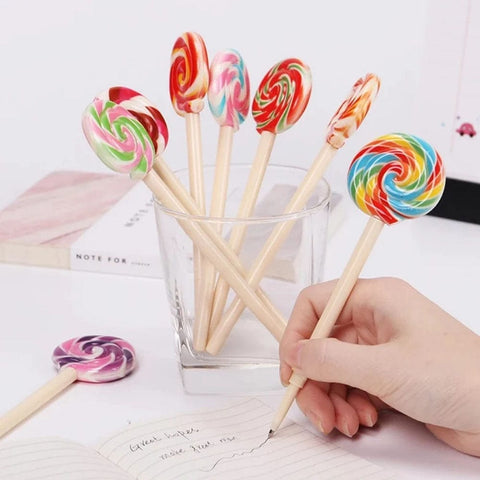 4 Piece: Colorful Lollipop Shape Ballpoint Pen