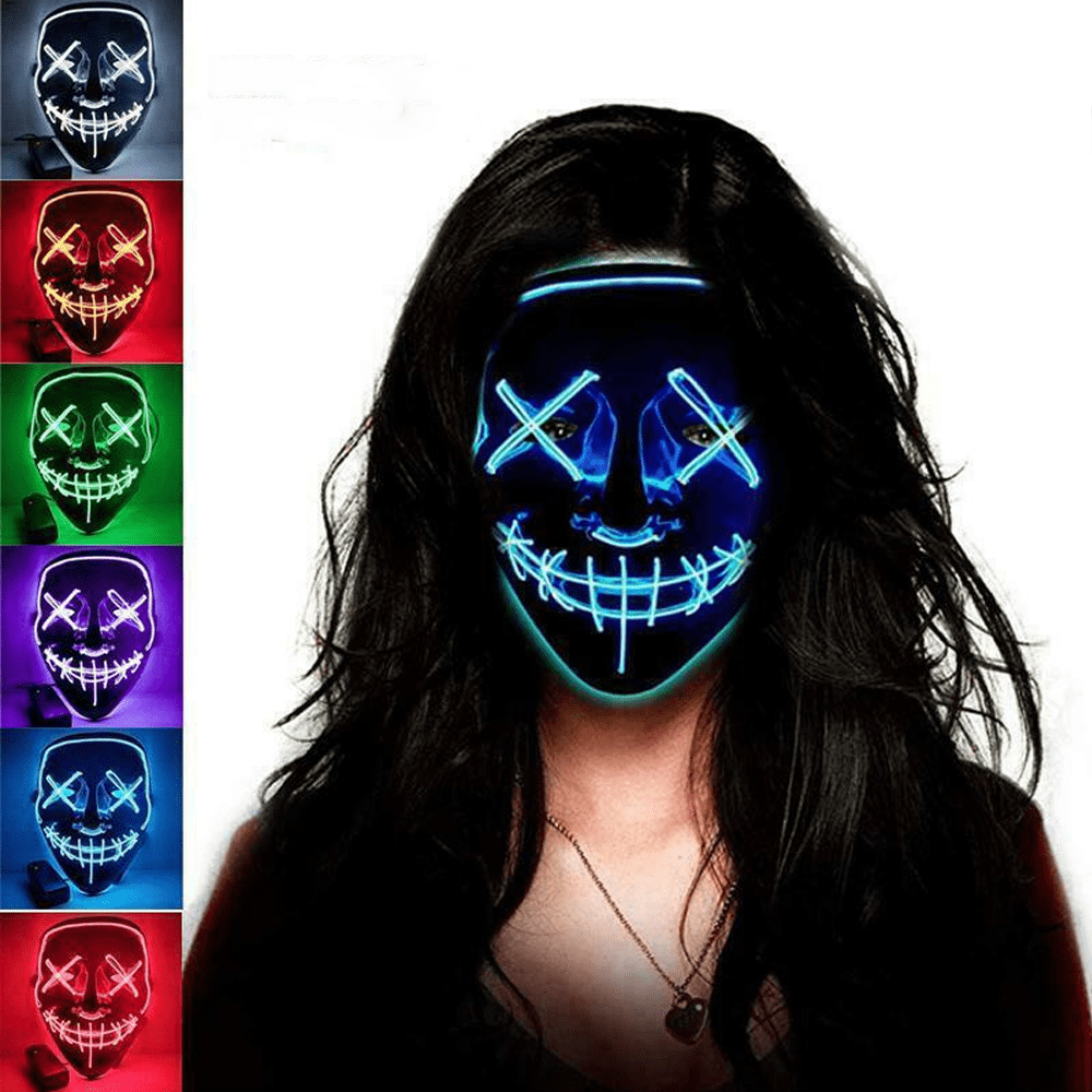 2 Pack LED Glow in the Dark Halloween Masks