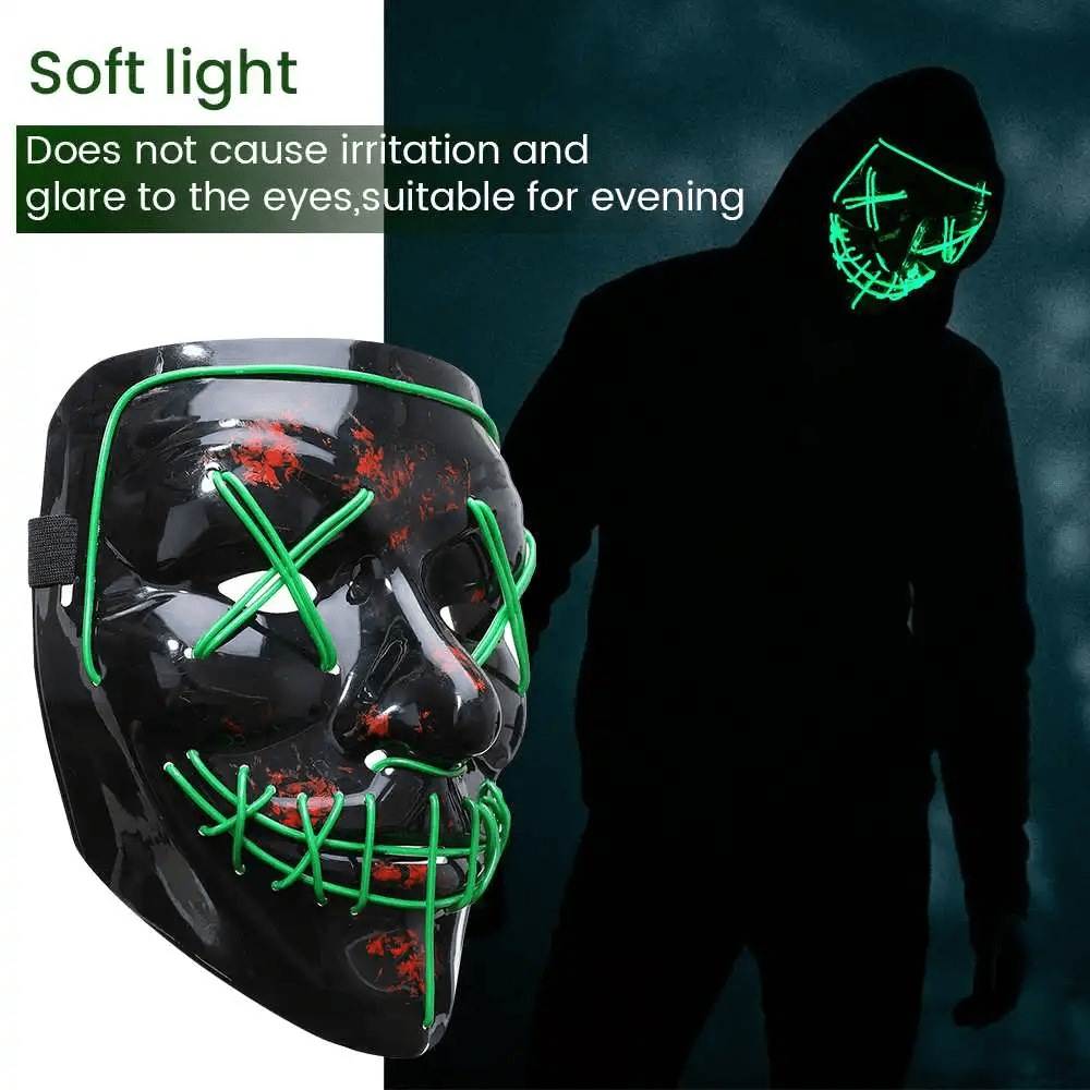 2 Pack LED Glow in the Dark Halloween Masks