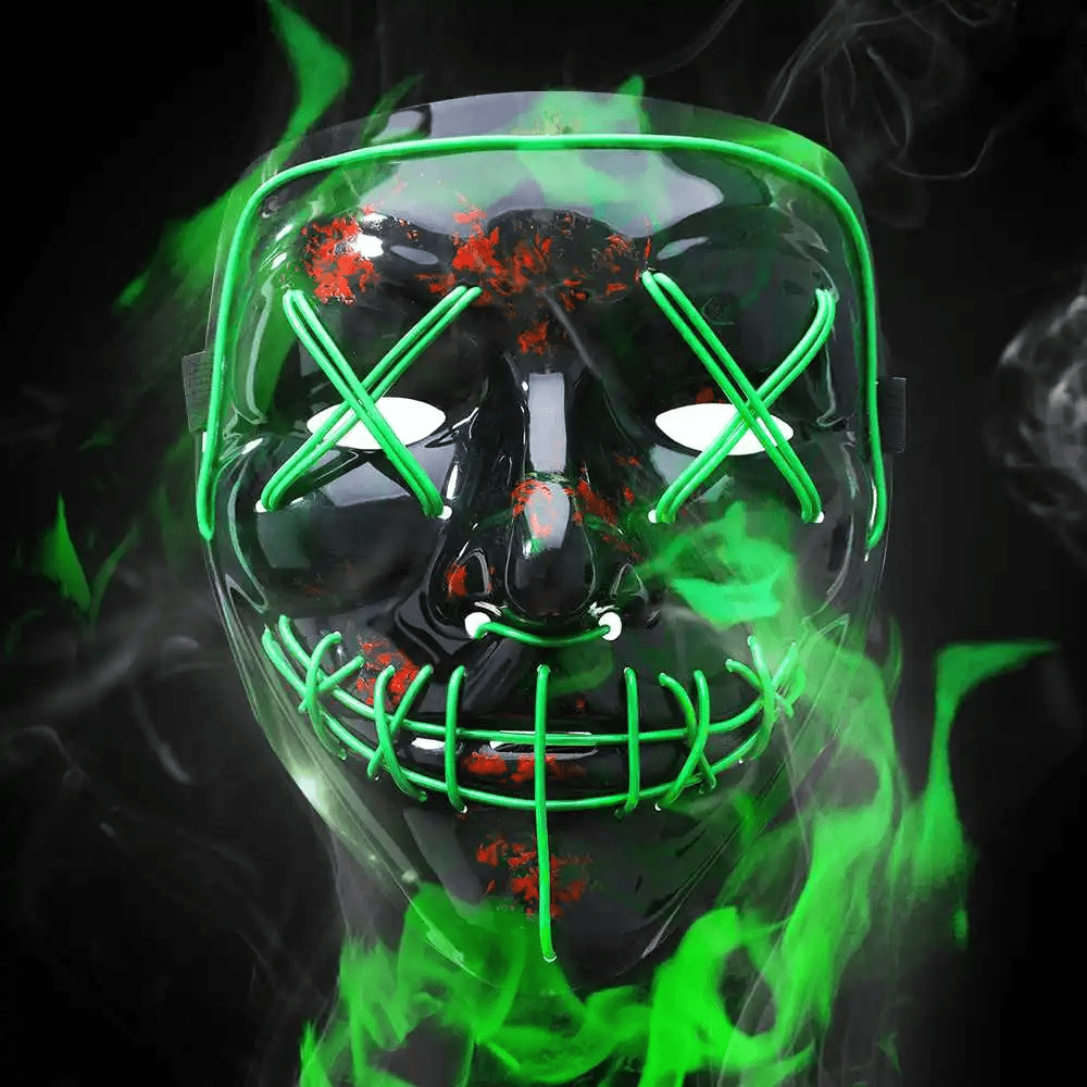 2 Pack LED Glow in the Dark Halloween Masks