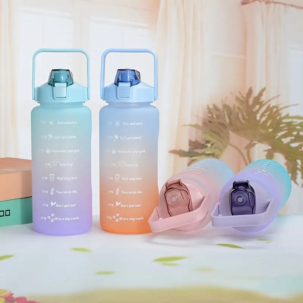 Two-Toned 64 Oz Motivational Water Bottles