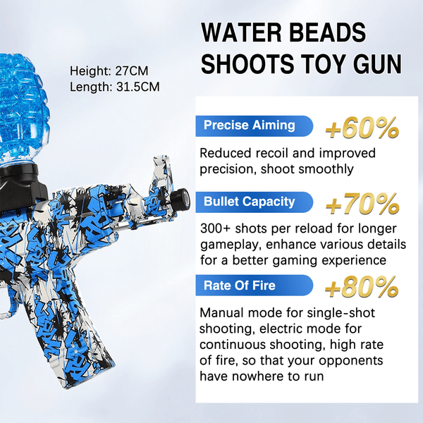 Automatic MP5 Electric Water Bullet Blaster Gun with 52,000 Water Beads