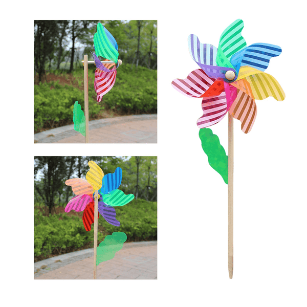 6 Pack Colorful Garden Wind Wheel Spinners