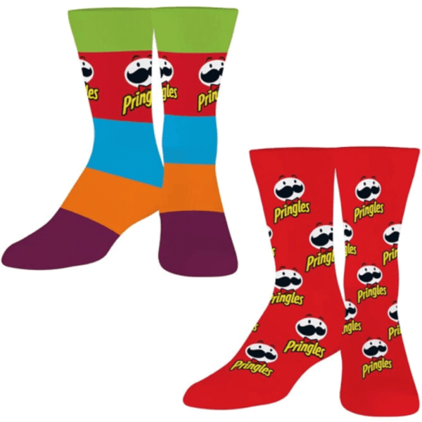 2 PAIRS UNISEX PRINGLES LOGO CREW SOCKS