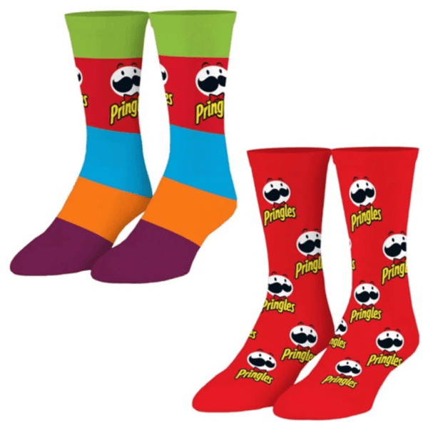 2 PAIRS UNISEX PRINGLES LOGO CREW SOCKS