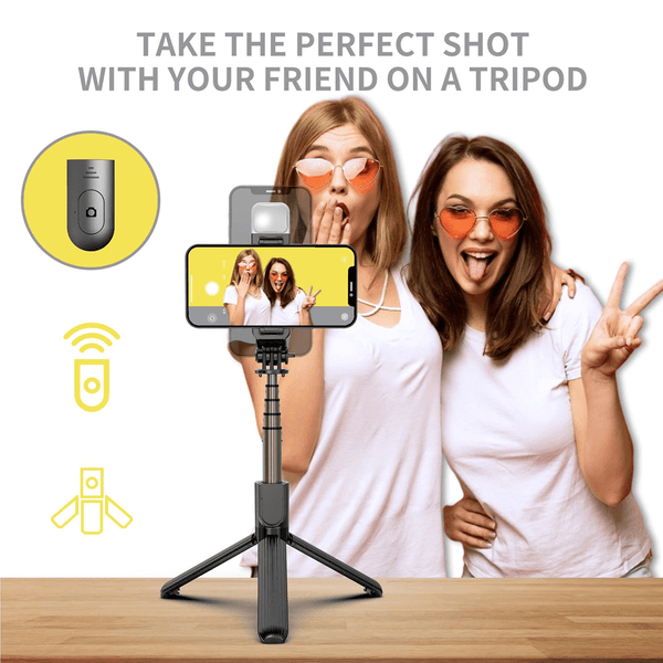 The Selfie Stick Tripod with Remote and Flashlight