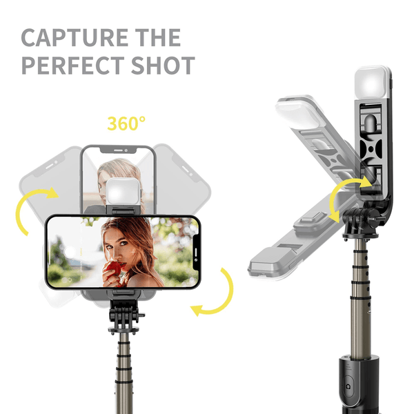 The Selfie Stick Tripod with Remote and Flashlight