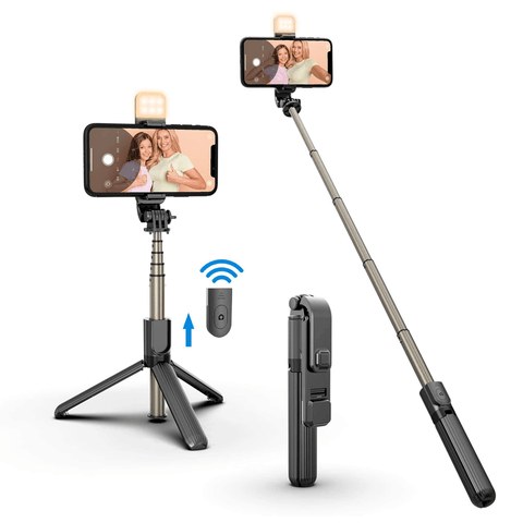 The Selfie Stick Tripod with Remote and Flashlight