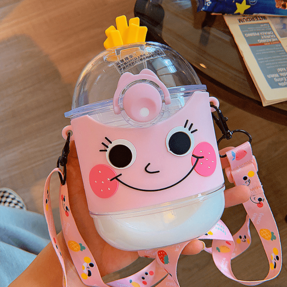 Cartoon French Fries Kids Portable Sippy Water Bottles