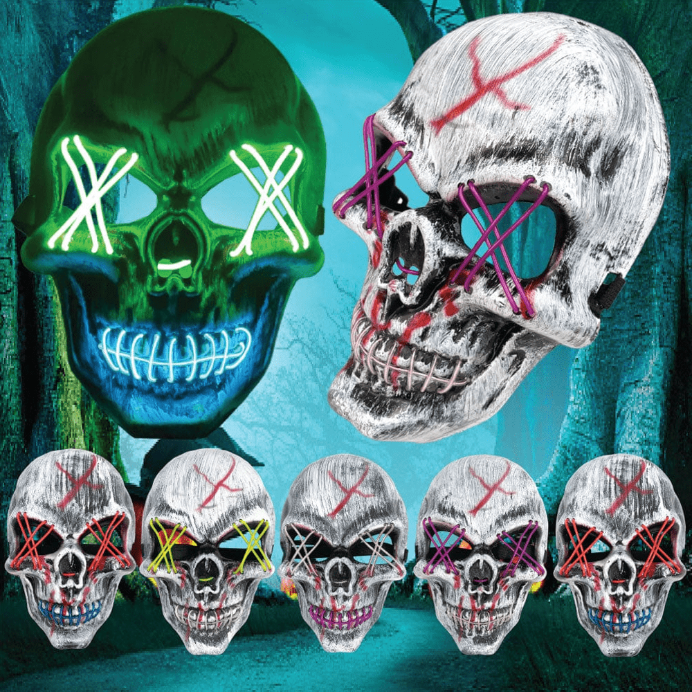 Halloween LED Light Up Scary Skull Purge Mask