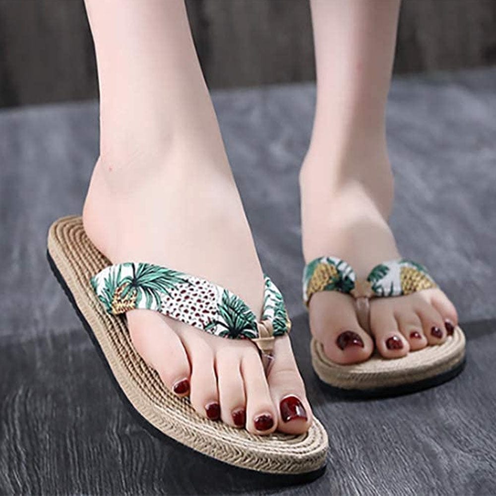 Korean Cotton Linen Flip Flops