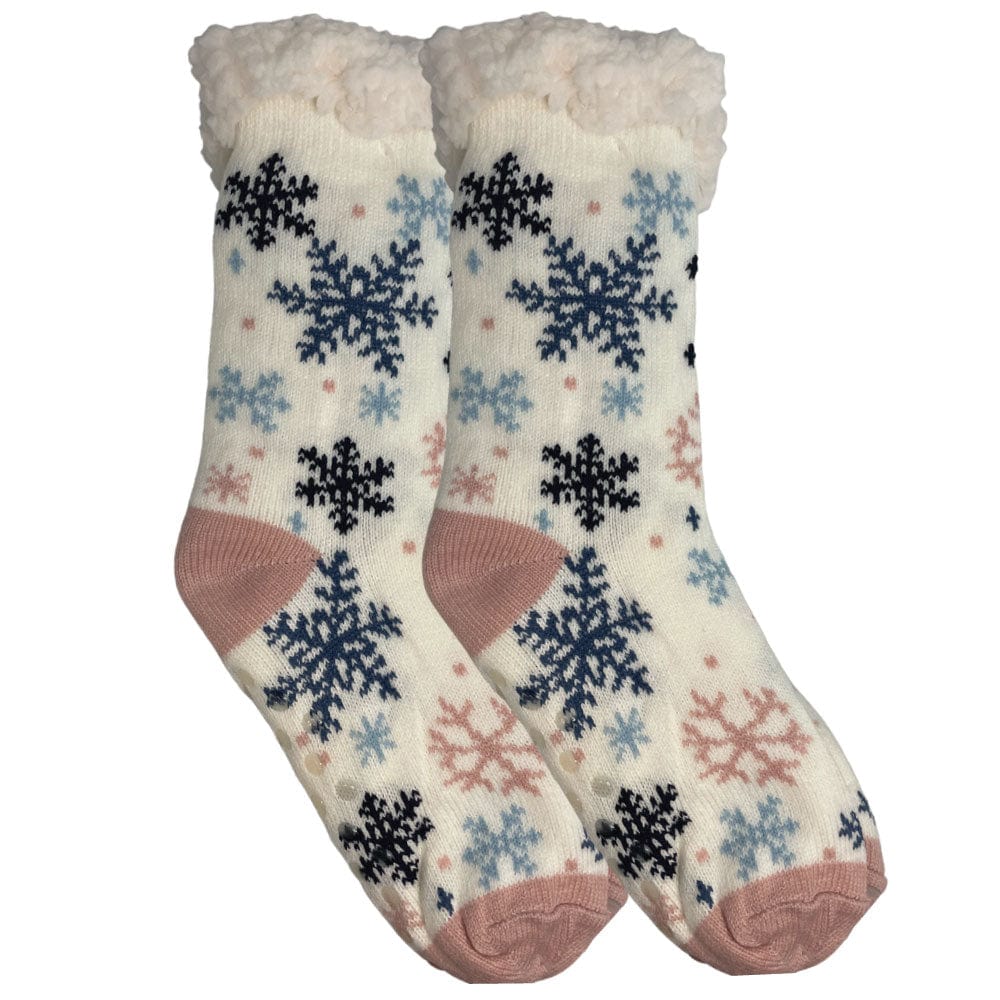 Winter Sherpa Thermal Socks snowflake Pattern  Warm Cozy Soft Multicolor for men and women
