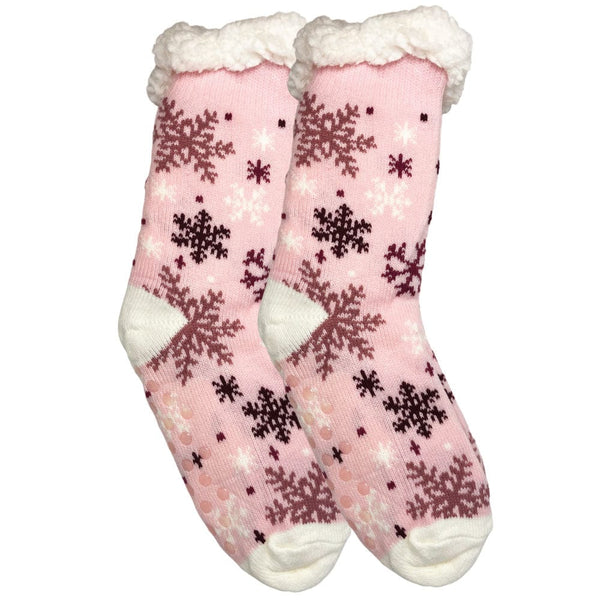 Winter Sherpa Thermal Socks snowflake Pattern  Warm Cozy Soft Multicolor for men and women