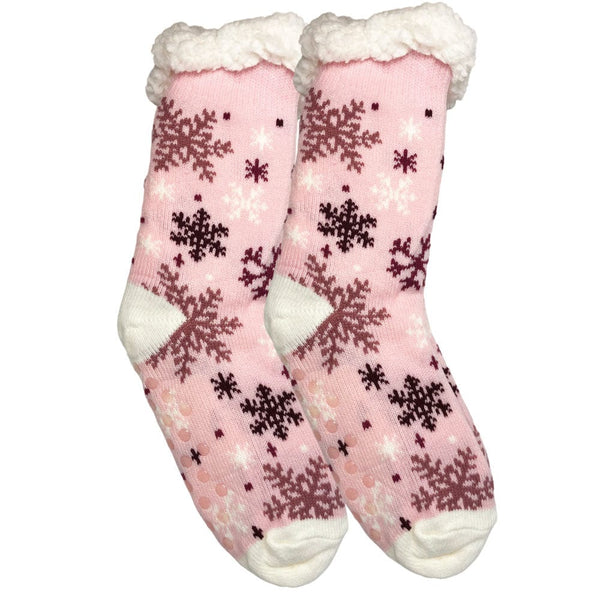 Winter Sherpa Thermal Socks snowflake Pattern  Warm Cozy Soft Multicolor for men and women