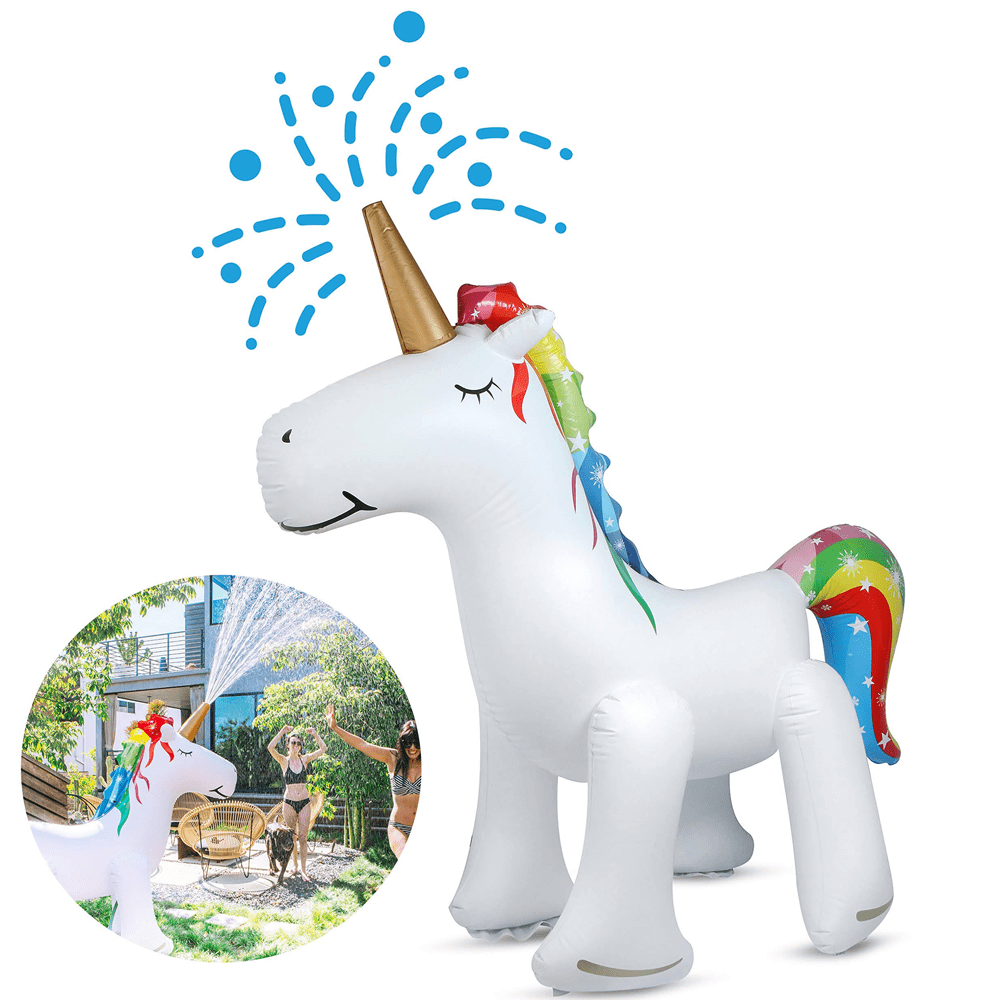 Giant Rainbow Unicorn Inflatable Sprinkler