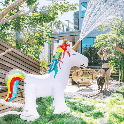 Giant Rainbow Unicorn Inflatable Sprinkler