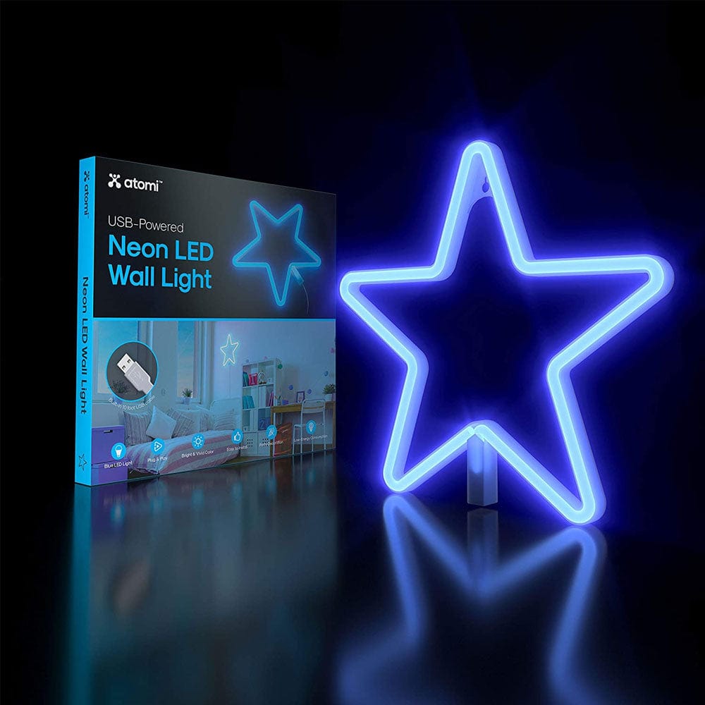 Blue Star Neon LED Wall Light