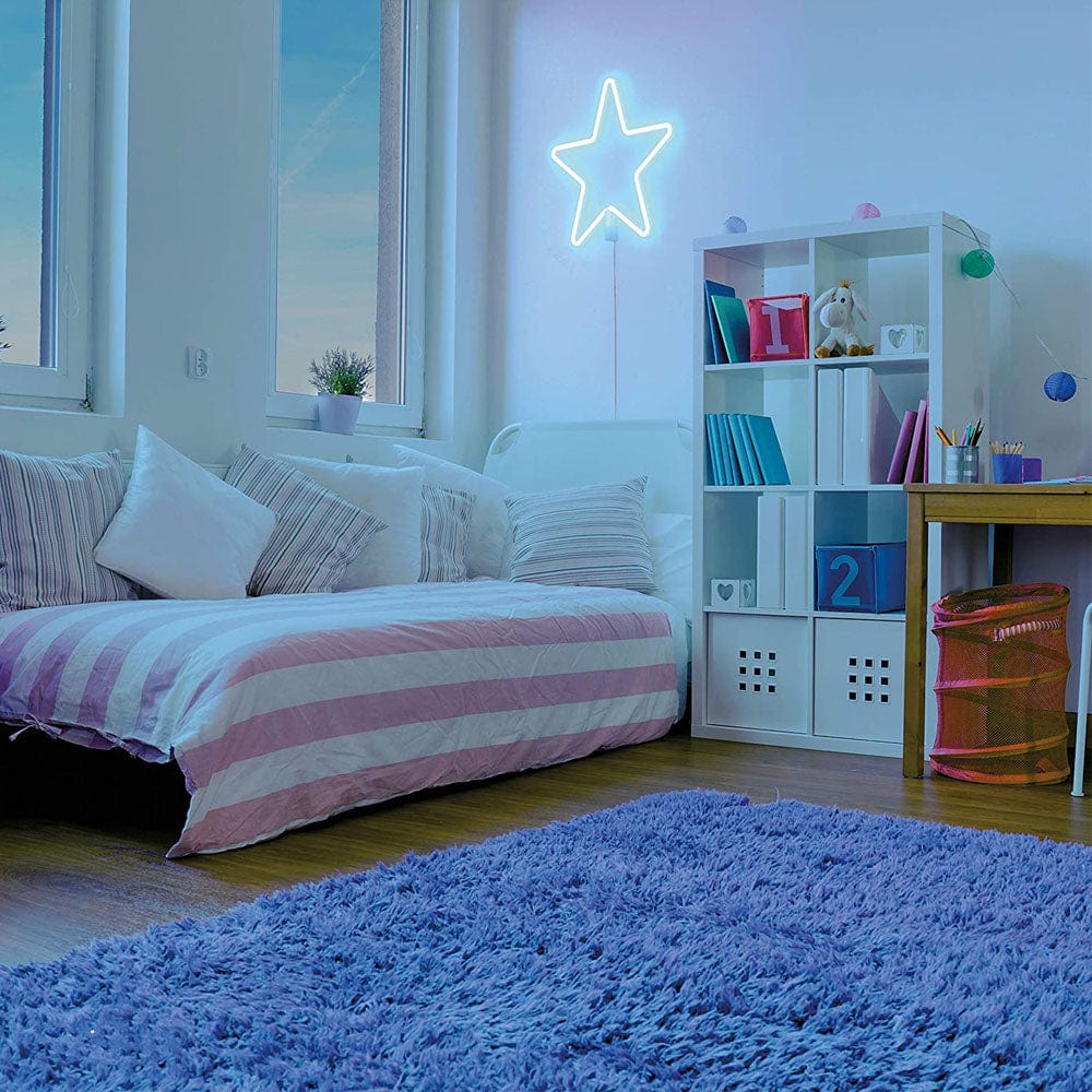 Blue Star Neon LED Wall Light