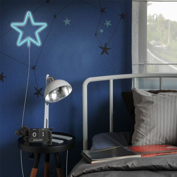Blue Star Neon LED Wall Light