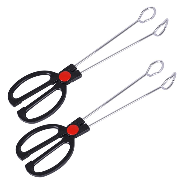 2 PIECES 12" STAINLESS-STEEL BARBEQUE TONGS