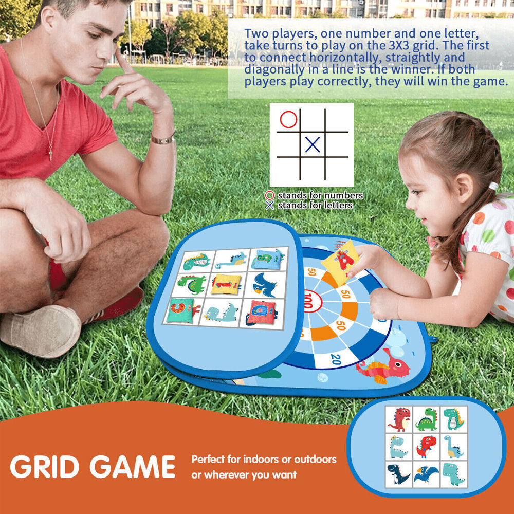 3-in-1 Dinosaur Bean Bag Tossing Game Board