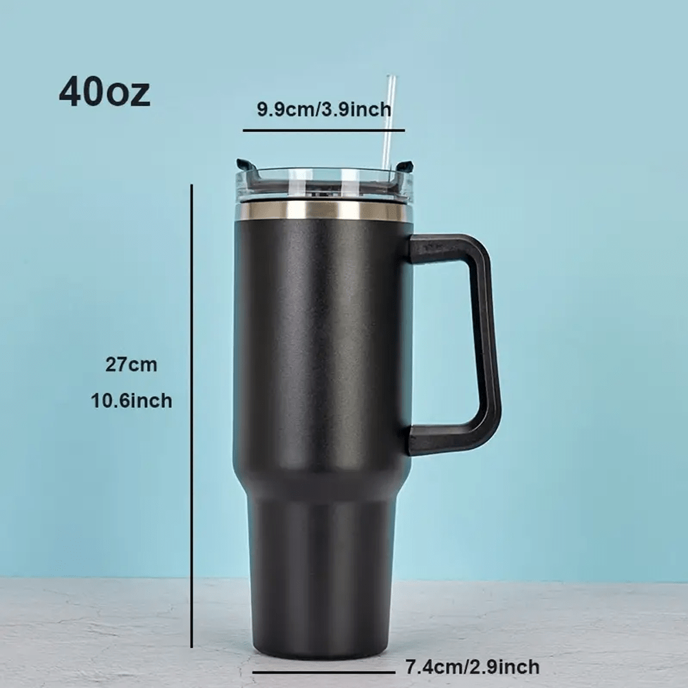 40 Ounce Stainless Steel Tumbler with Straw