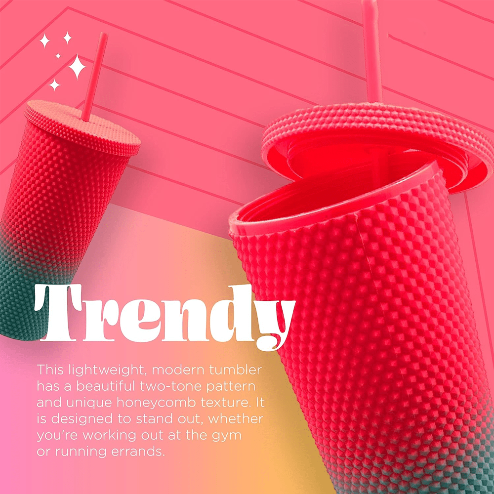 24 Oz Ombre Textured Double Walled Tumblers