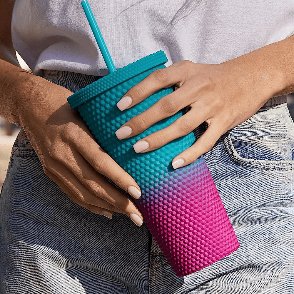 24 Oz Ombre Textured Double Walled Tumblers