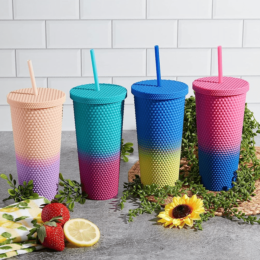 24 Oz Ombre Textured Double Walled Tumblers