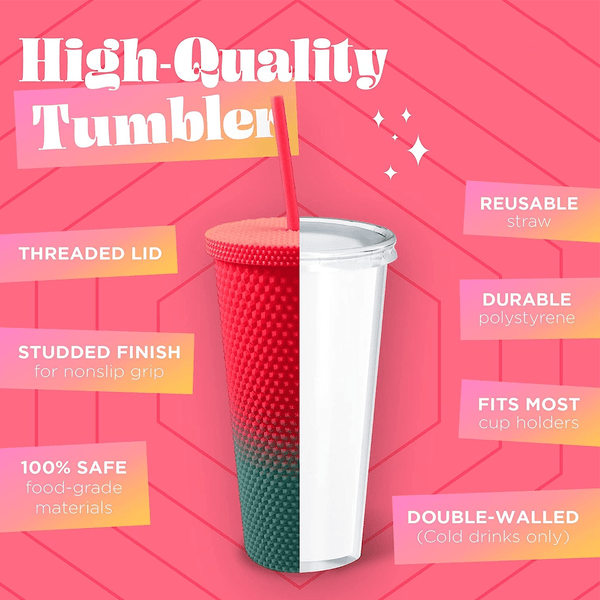 24 Oz Ombre Textured Double Walled Tumblers