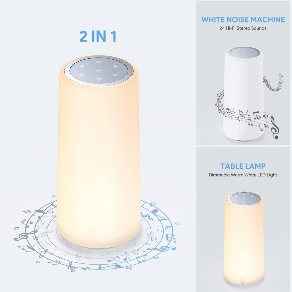 White Noise Dimmable Night Light with Touch Sensor