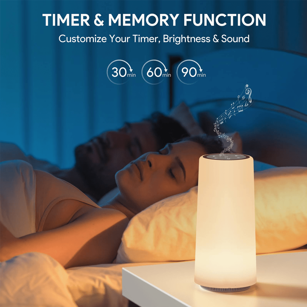 White Noise Dimmable Night Light with Touch Sensor