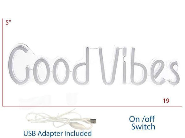 GOOD VIBES Super Bright LED Neon Light Sign