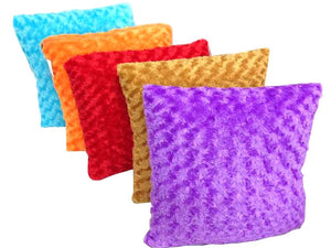 Toss Cushion - Fake Fur With Pattern - Assorted Colors