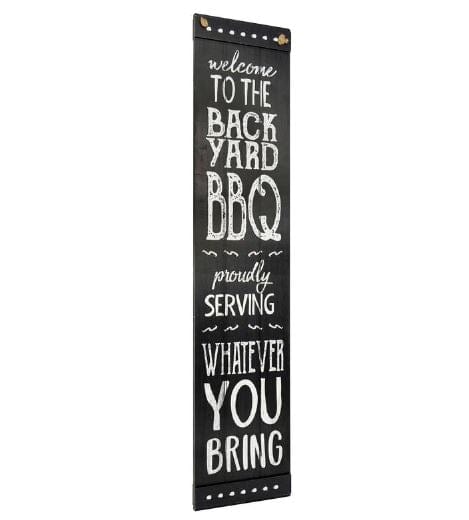 Porch Double-Sided Sign - Back Yard Bbq/Fire Pit