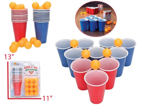 Drinking Game - Beer Pong Games Set - 24 Cups - Large