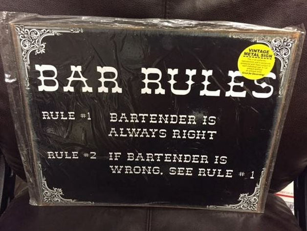 Bar Rules Metal Sign