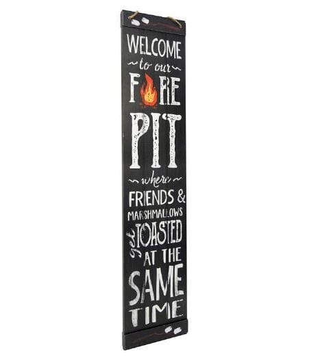 Porch Double-Sided Sign - Back Yard Bbq/Fire Pit